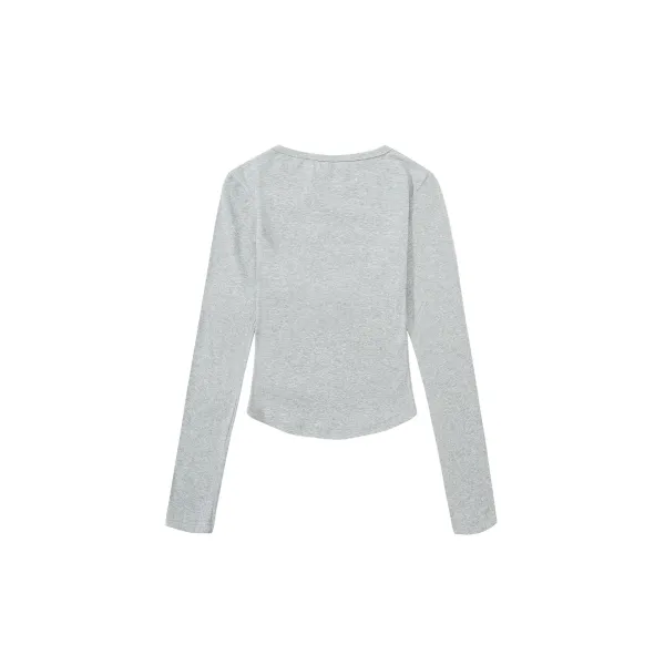 Saint Tears Heart Dot Logo Long-Sleeve Cropped Top Navy - 10
