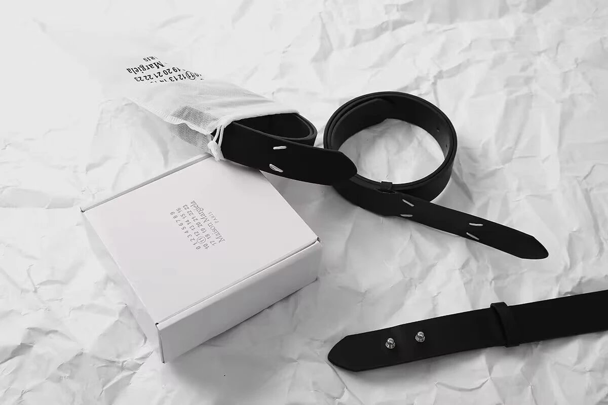 Maison Margiela Tabi Numbered Leather Belt Black - 3
