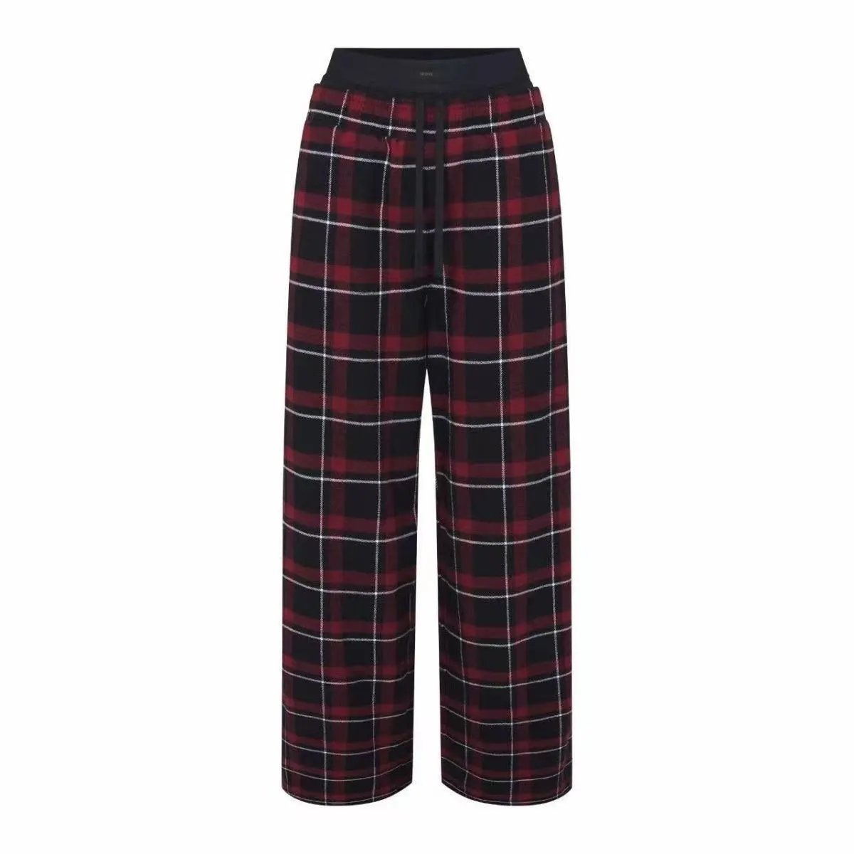 Burberry Check Wool-Blend Wide-Leg Pants - 11