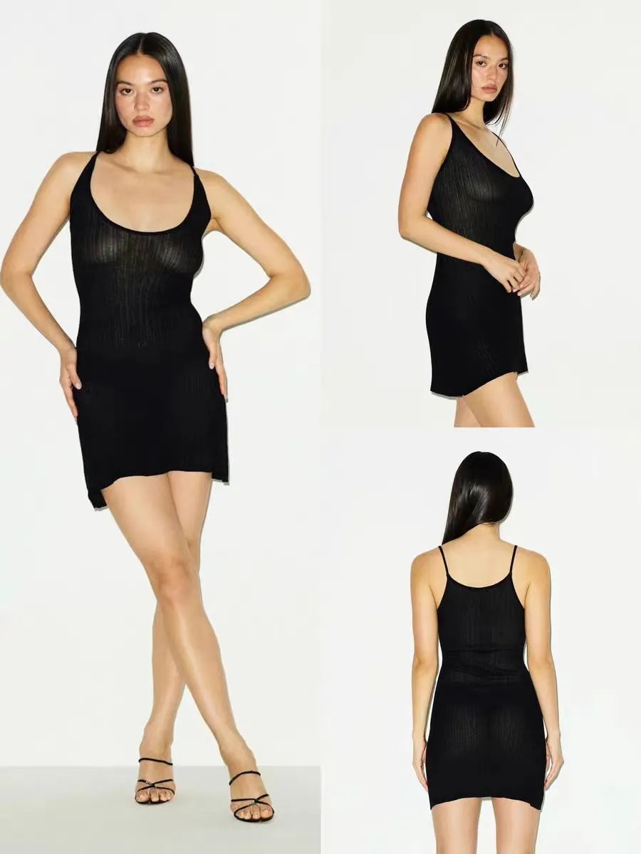 GRA Ribbed Knit Cami Top Brown - 4