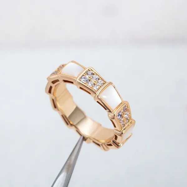 Bulgari Serpenti Viper Ring Silver and Gold Tone with Black Onyx and Diamonds - 15