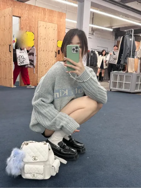 Maison Kitsuné Logo Knit Sweater Gray - 36