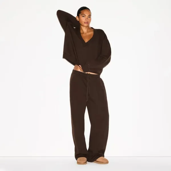 Off-White V-Neck Cropped Sweatshirt Black - 5