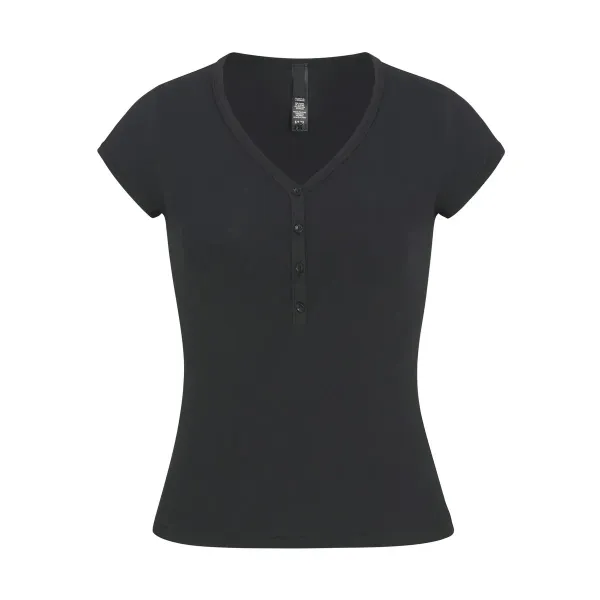 Design Henley V-Neck T-Shirt Slate Gray Top - 11