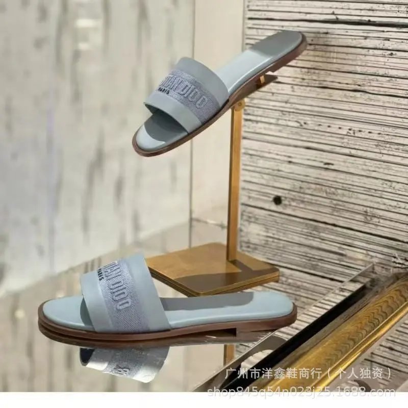 Dior Sandals Logo Strap Flat Slide image 2
