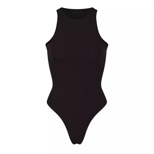 Black High-Neck Sleeveless Bodysuit - 7