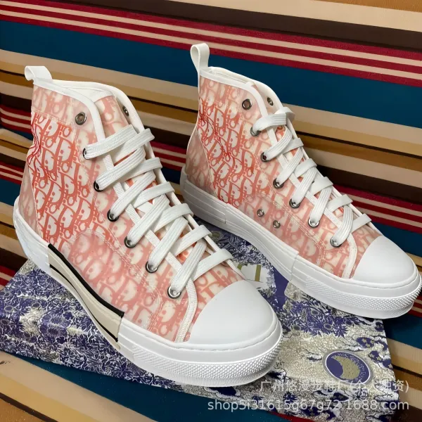 Dior B23 High-Top Sneakers Green Gradient Print Sneakers - 7