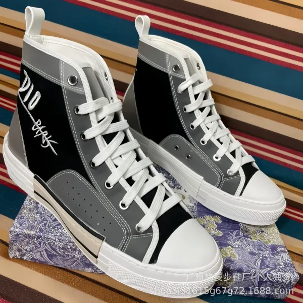 Dior B23 High-Top Sneakers Green Gradient Print Sneakers - 10
