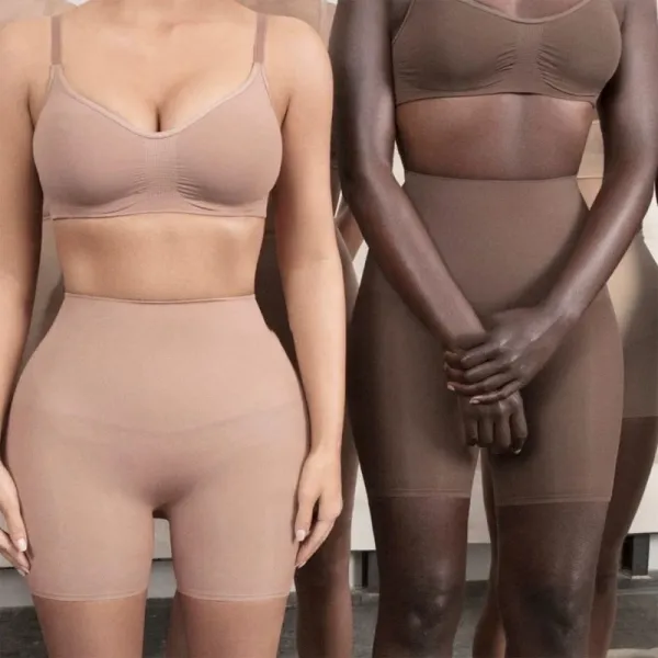 High-Waisted Seamless Bike Shorts Brown Activewear - 4