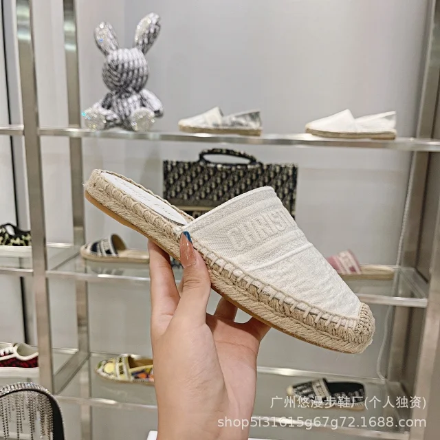 Dior Casual Shoes Canvas Espadrille Slip-Ons with Braided Jute Soles product detail image 6