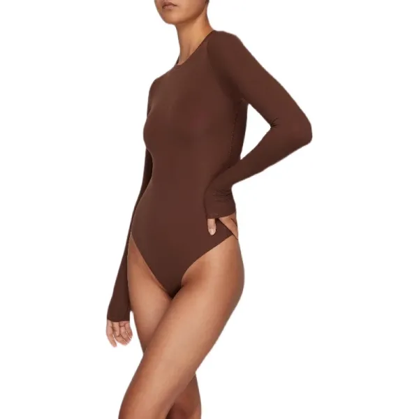 GRA Seamless Long Sleeve Bodysuit Brown - 7
