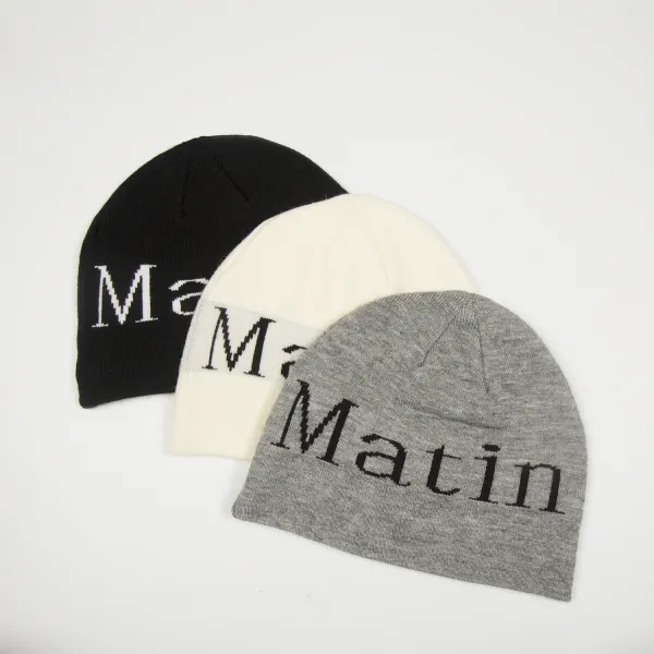 Matin Beanie Gray Knit Hat - 10