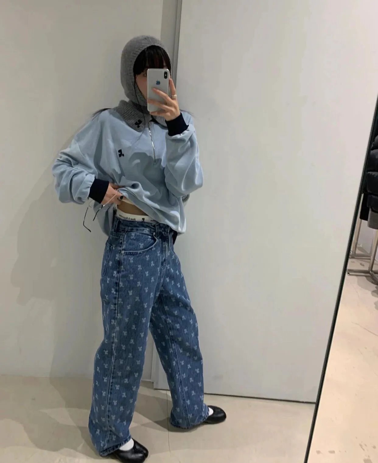 Gallery Dept. Printed Wide-Leg Jeans Brown - 35