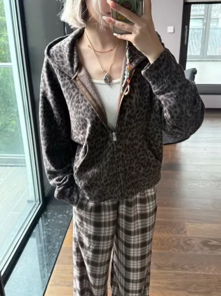 Gallery Dept. Leopard Print Zip-Up Hoodie - 20