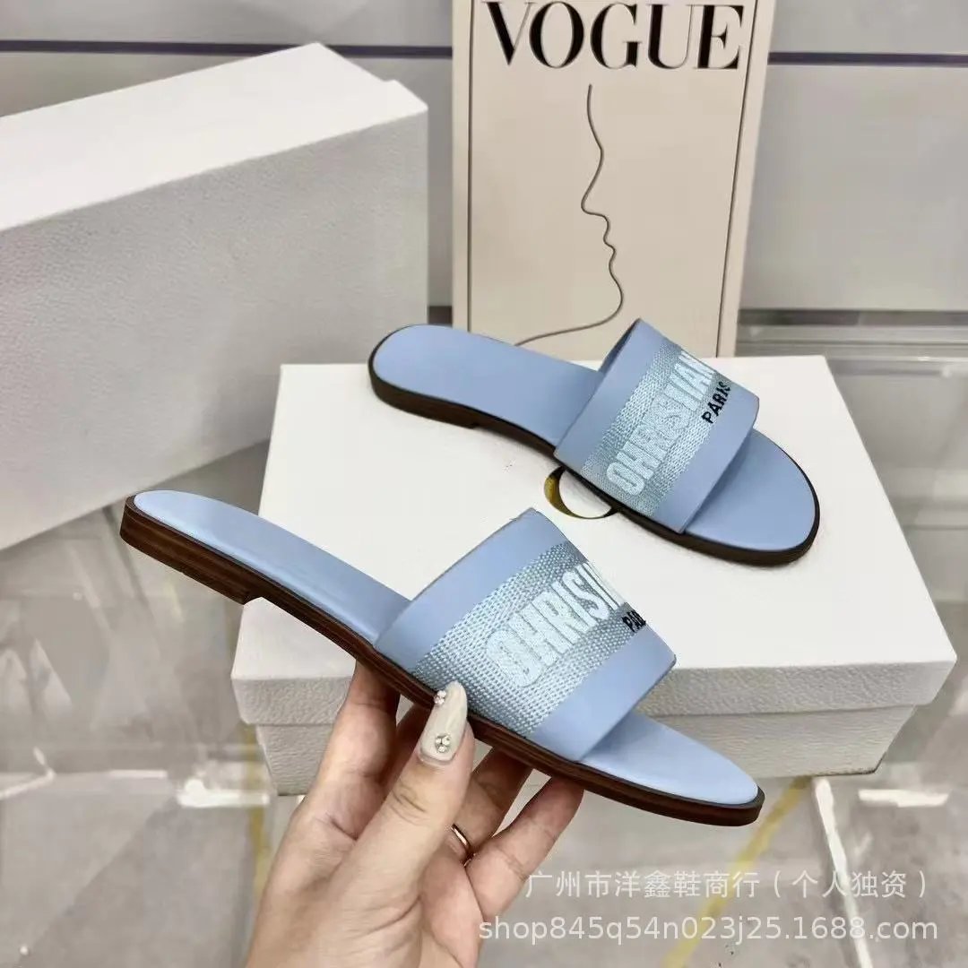 Dior J'Adior Slide Navy Blue Slippers - 15