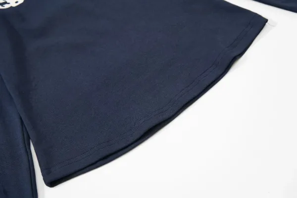 Saint Tears Heart Dot Logo Long-Sleeve Cropped Top Navy - 38