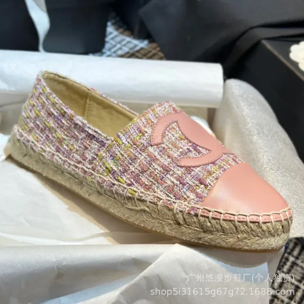 Chanel CC Logo Quilted Espadrille Loafers Black and White - 24