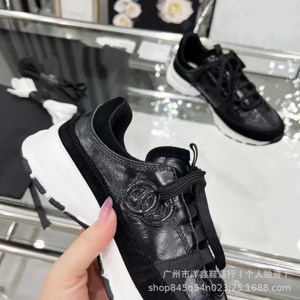 Chanel CC Logo Chunky Sneakers Gold Pink Beige Multicolor Sneakers - 19