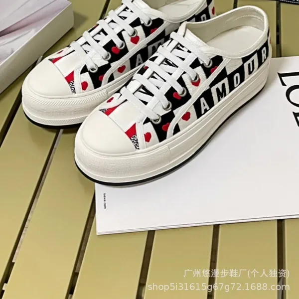 Dior B23 Oblique Print White Canvas Sneakers - 39