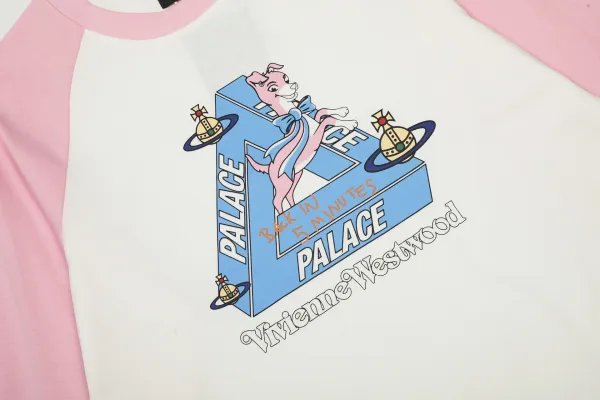Palace x Vivienne Westwood Raglan Long-Sleeve T-Shirt White/Pink - 22