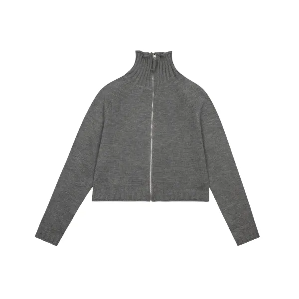 Matin Kim Logo Knit Turtleneck Sweater Gray - 9