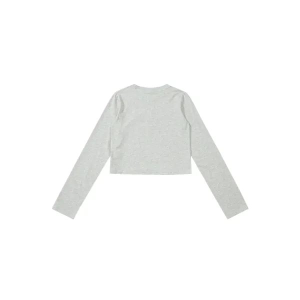Aeae Chapter Normaek Cropped Long-Sleeve T-Shirt Navy - 9