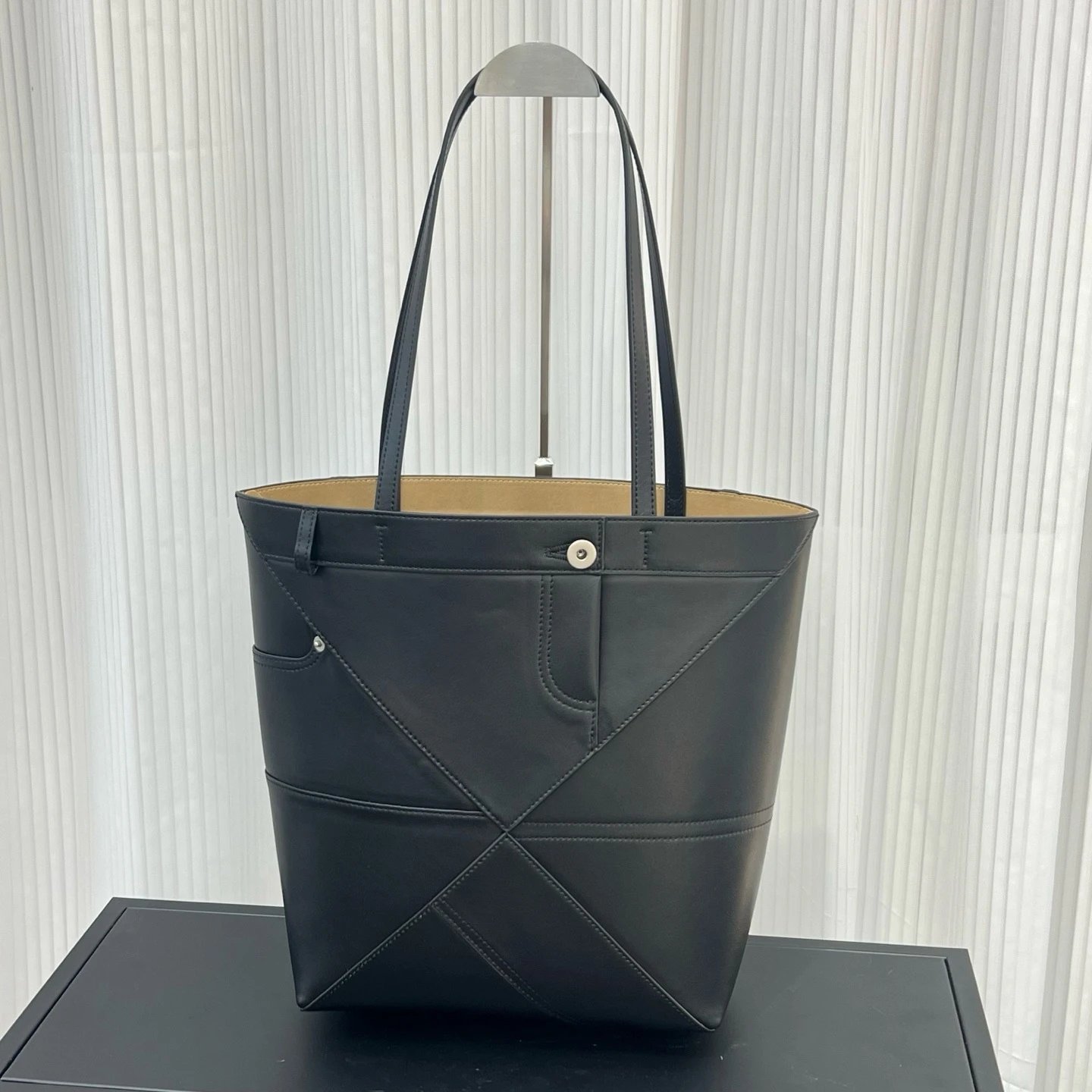 Loewe Puzzle Tote Black Leather Tote Bag - 11