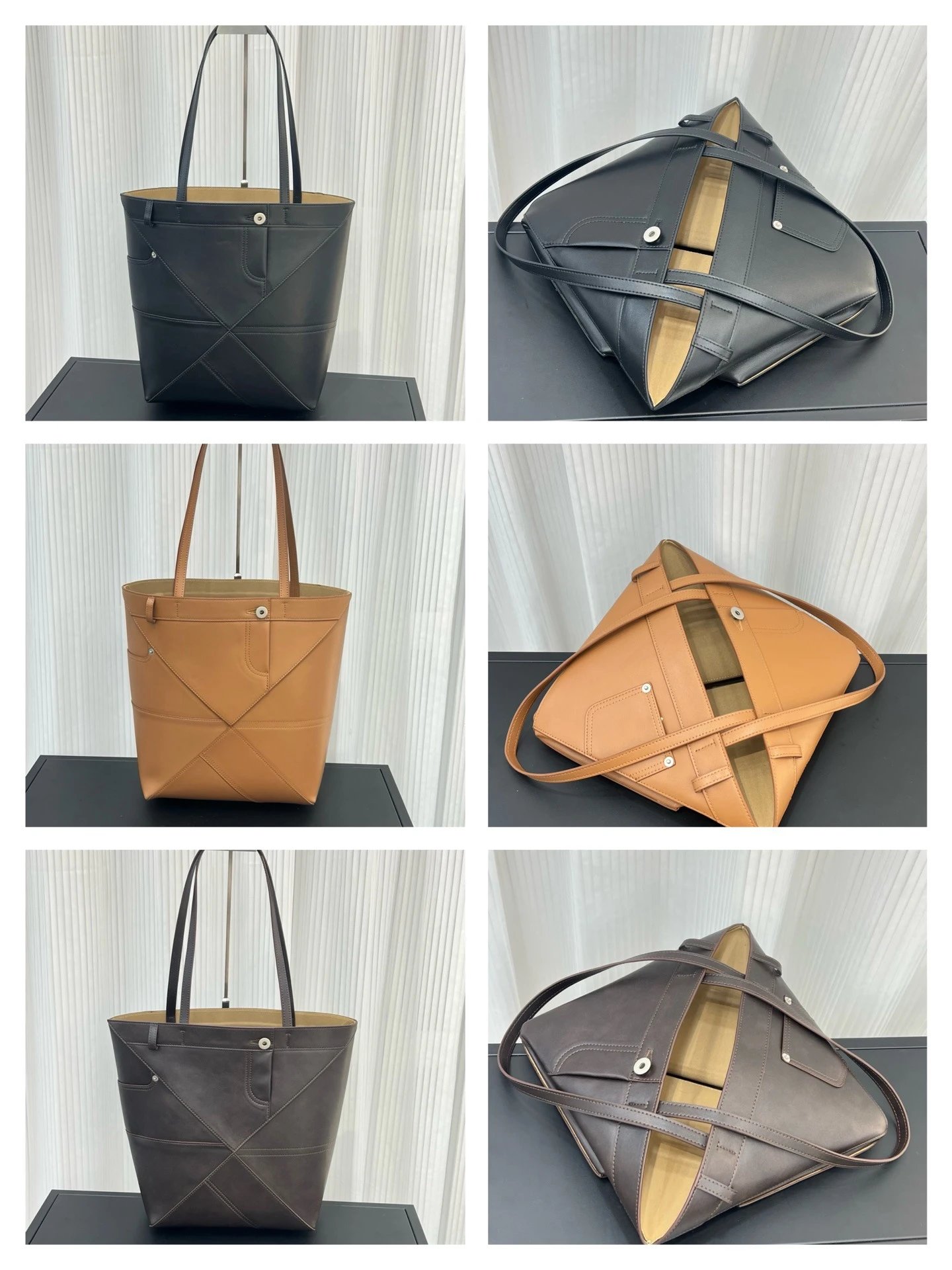 Loewe Puzzle Tote Black Leather Tote Bag - 6