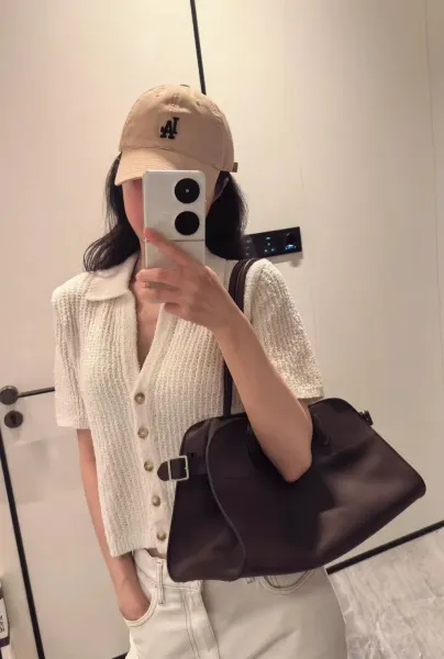 Design Arch-Shape Handbag Dark Chocolate Handbags - 13