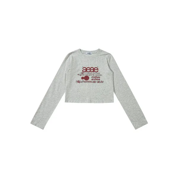 Aeae Chapter Normaek Cropped Long-Sleeve T-Shirt Navy - 8