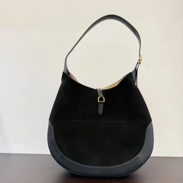 Ralph Lauren Hobo Bag Brown Suede with Gold Horse Logo Shoulder Bag - 18