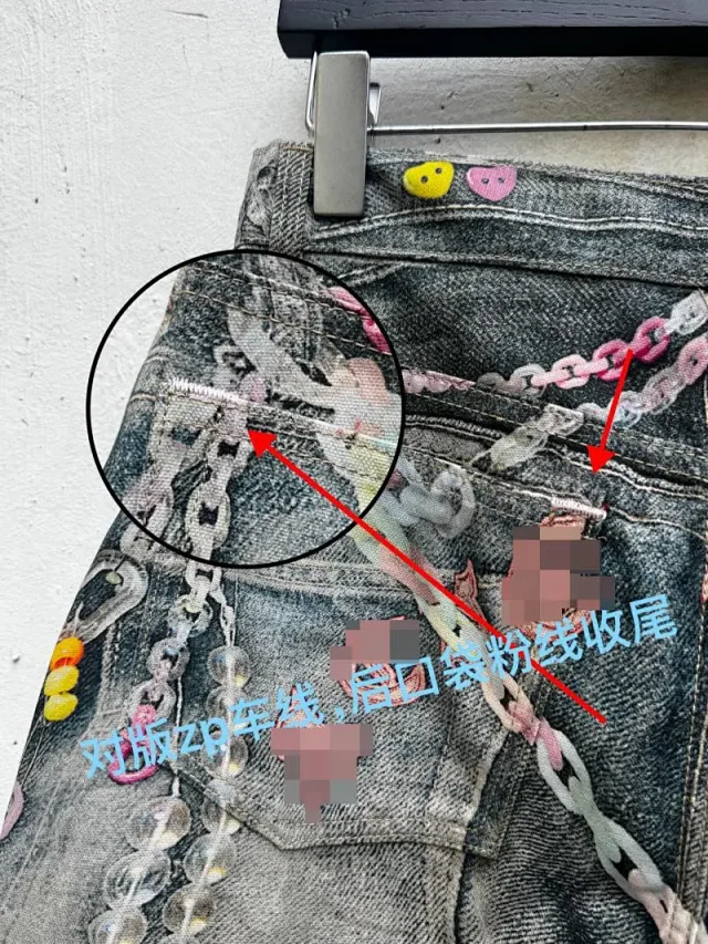 Unbranded Jeans Wide-Leg Chain Graphic product detail image 24