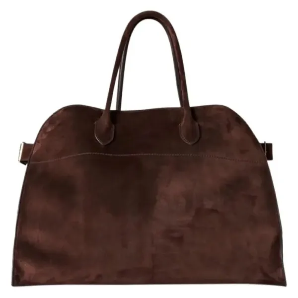 The Row Mini Soft Suede Beige Boston Bag - 33