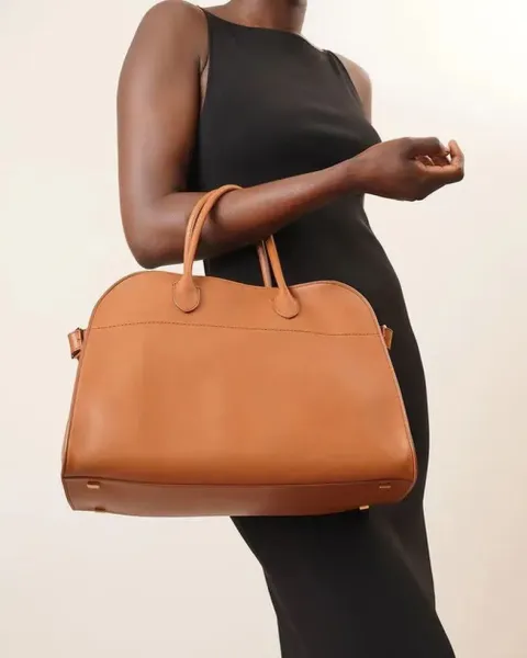The Row Mini Soft Suede Beige Boston Bag - 11