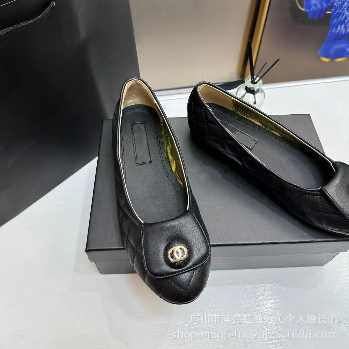 Chanel Quilted Loafers Black Leather Shoes - 15