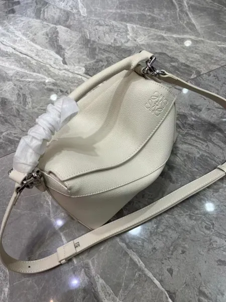 Loewe Puzzle Mini Bag Off-White Leather Shoulder Bag - 10