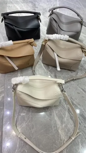 Loewe Puzzle Mini Bag Off-White Leather Shoulder Bag - 15
