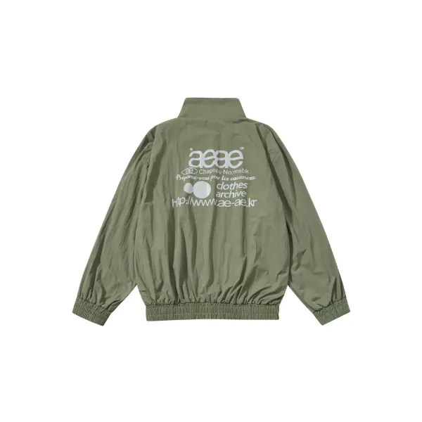 aeae Windbreaker Jacket Army Green Outerwear - 8