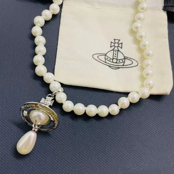 Vivienne Westwood Orb Pearl Necklace Gold/Silver - 3