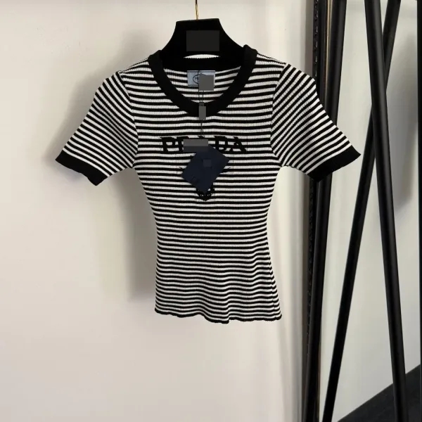 Prada Striped Knit Vest-Top Black and White - 4