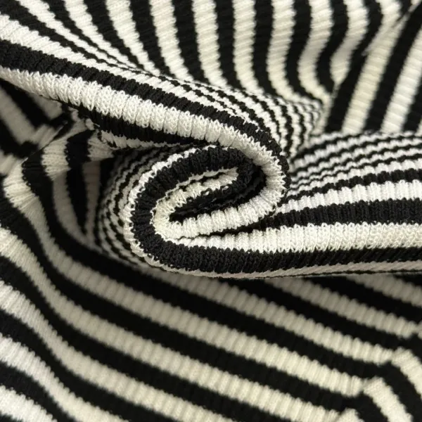 Prada Striped Knit Vest-Top Black and White - 12