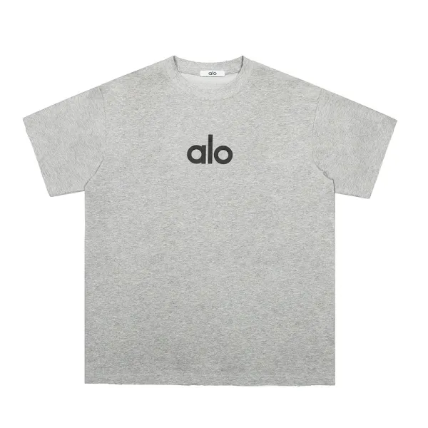 Alo Yoga Classic Logo Graphic Gray T-Shirt - 1