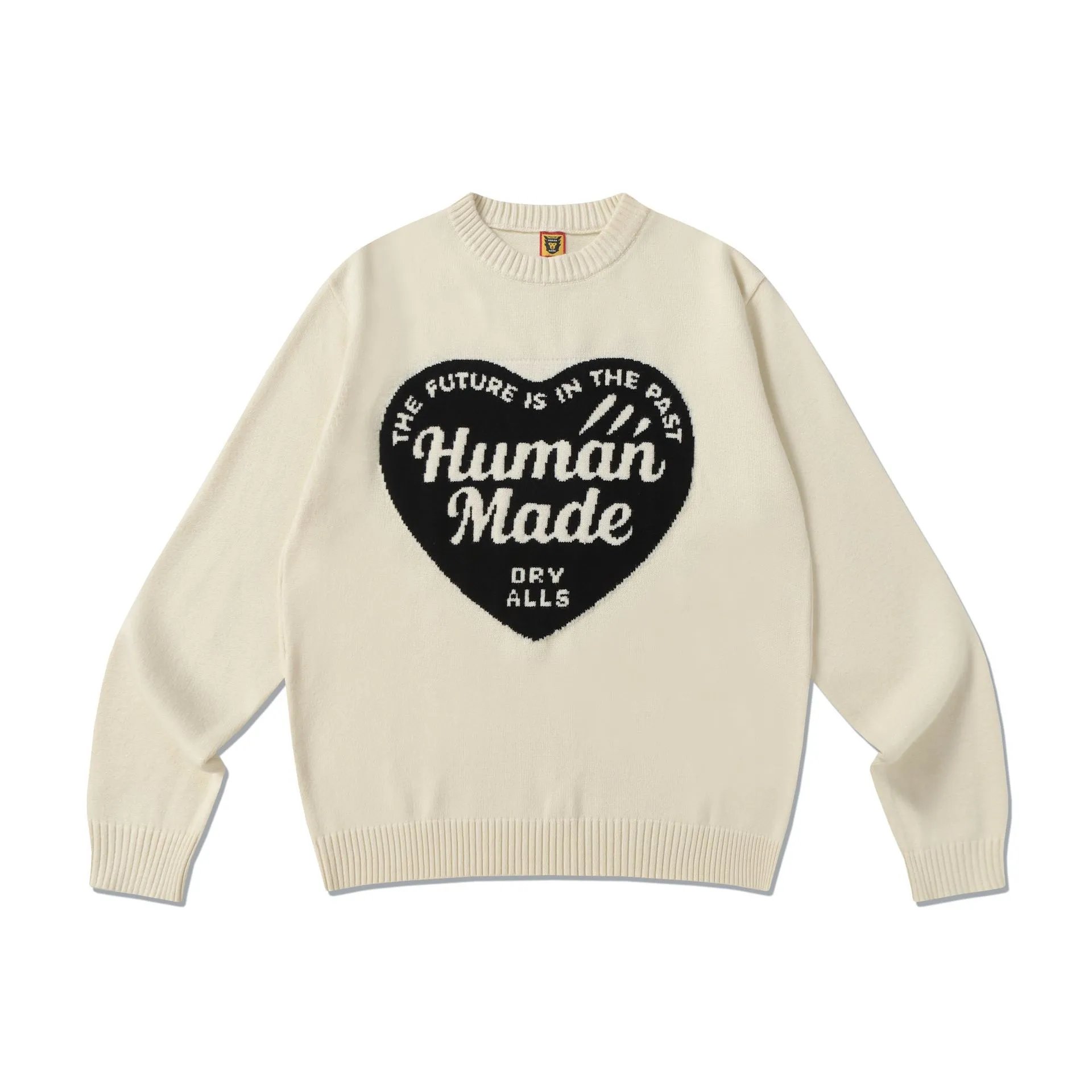 Human Made x Dry Alls Heart Logo Knit Sweater Beige - 8