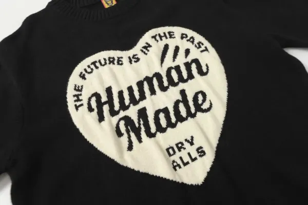 Human Made x Dry Alls Heart Logo Knit Sweater Beige - 16
