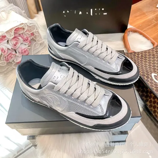 Chanel Tennis Classic White and Black Leather Sneakers - 12