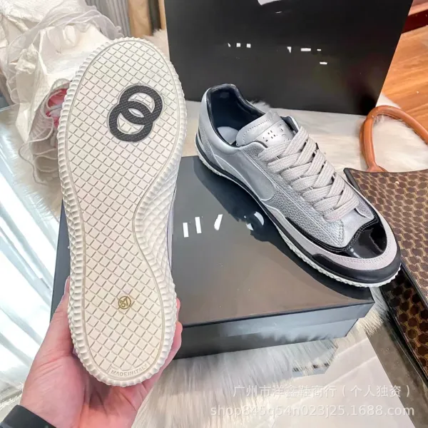 Chanel Tennis Classic White and Black Leather Sneakers - 18