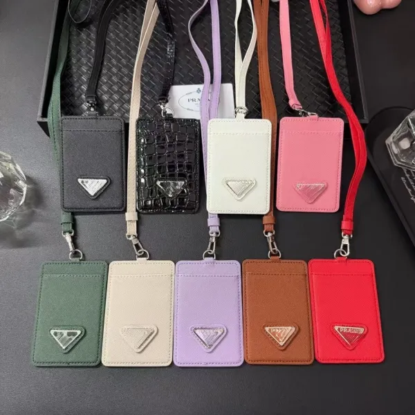 Prada Triangle Logo Cardholder Lanyard White Accessories - 2