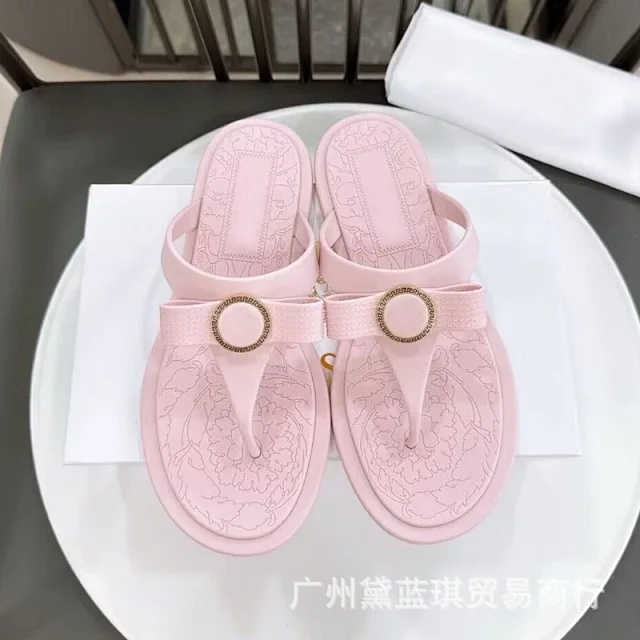 Unbranded Sandals Flat thong with slingback strap and round medallion detail product detail image 7