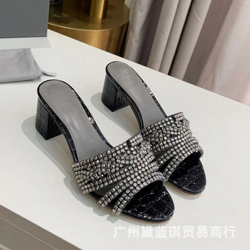 Black with White Rhinestones