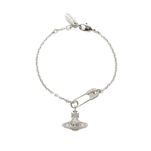 Vivienne Westwood Orb Safety Pin Bracelet Silver - 6